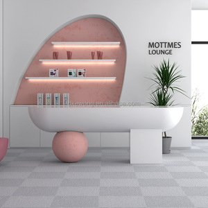 Mostrador de Caja Minimalista de FRP para Uso Comercial Q067 con Estantes LED Integrados, Mostrador de Recepción para Tiendas Minoristas, Clínicas, Áreas de Espera - Product Image 2