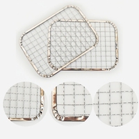 Grille de barbecue jetable en acier de 11,5-13,5 cm avec revêtement antiadhésif, portable pour une utilisation en extérieur et en intérieur, facile à transporter