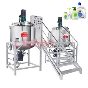 Factory steel cosmetics manufacturing equipment mixing tank with agitator detergent liquid soap making machine