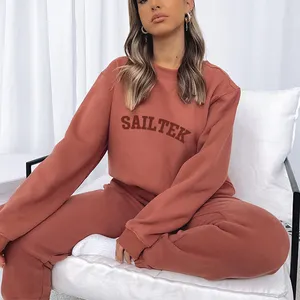 Benutzer definierte Logo Plain Frauen Französisch Terry Hoodies Trainings anzug Set Hochwertige Bio-Baumwolle Pullover Hoodie Sweat suit Set