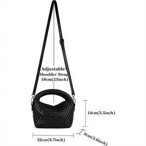 Bolso de mano tejido al por mayor, pequeño, tipo bandolera, con asa superior y correa de hombro desmontable para mujer - Product Image 4