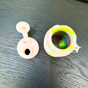 Bouteille d'eau pliable en silicone 500 ml pour enfants, sans BPA, qualité alimentaire, compatible lave-vaisselle, avec bouchon à vis, logo personnalisé - Product Image 5