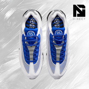Air Max 95 'Total 90' White Blue Mesh Lace-Up Nike Sneakers Breathable Round Toe All Seasons Walking Shoes - Product Image 3