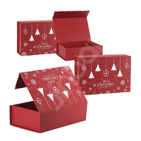 Moments de déballage mémorables, boîte de Noël en carton pour cadeaux, bonbons, biscuits, emballage de pots de bougies rouges avec couvercle et boîtes