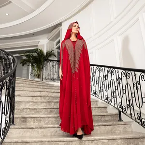 ODM wholesale luxury embellished muslim abaya dress islamic clothing Moroccan Kaftan