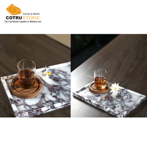 Calacatta Violet Italie Plateau en marbre <span class=keywords><strong>de</strong></span> luxe Assiette à dîner en pierre naturelle personnalisable pour bar, cuisine et <span class=keywords><strong>restaurant</strong></span> - Product Image 2