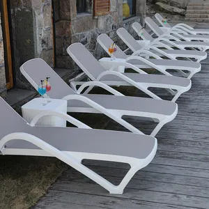 Sun Lounger Textile Recliner Beach Chairs Bed Outdoor Patio Lounger For Garden Outdoor Furniture