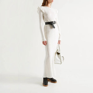 Knitwear Manufacturers Custom Spring 2023 <strong>White</strong> Vintage Elegant Casual Maxi <strong>Dresses</strong> For Woman Sweater Knit <strong>Dress</strong> Women