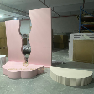 <span class=keywords><strong>Plataforma</strong></span> de Escenario Semicircular de Acrílico para Decoración de Fiestas, <span class=keywords><strong>Plataforma</strong></span> de Boda Blanca con Ondas - Product Image 1