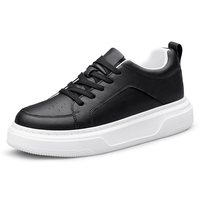 Chaussures de skate pour hommes et femmes baskets chaussures de skate en cuir véritable de vache à lacets hauteur augmentant la semelle épaisse plate-forme unisexe