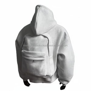 Sweat à Capuche Personnalisé 100 % Coton pour Voyage Hiver, avec Fermeture Éclair, Sac à Dos Intégré et Poche Cachée | Sweatshirt Streetwear Unisexe Brodé - Product Image 1
