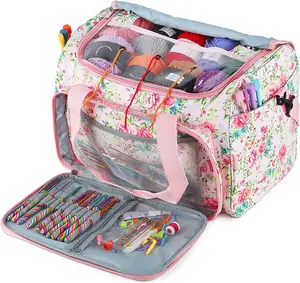 Yarn Tote Organizer mit inneren Teiler Häkeln adeln Leicht zu tragende Handarbeit Strick Aufbewahrung tasche