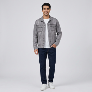 Veste en jean pour hommes Design avec logo personnalisé Qualité supérieure Confortable Jeans à manches longues Vêtements d'extérieur Vente directe en usine - Product Image 1
