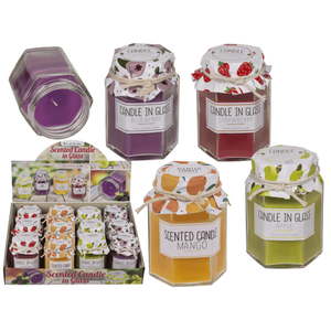 Bougie parfumée dans un bocal en verre (fraise, - Product Image 1