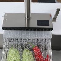 Eau chaude et froide évier de cuisine cascade robinet de haute qualité Chrome retirer 4 voies en acier inoxydable contemporain moderne en céramique