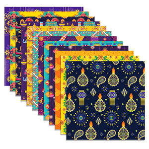 Huancai Diwali patrón álbum de recortes papel Festival de luces papel artesanal de doble cara para envolver regalos álbum de fotos suministros para fiestas - Product Image 1