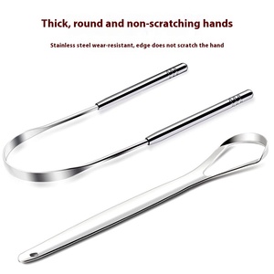 Adult Tongue Scraper Tongue Remover Halitosis Coating Oral Care Tongue Scraping Brush Stainless Steel Oral Cleaner Tools - Product Image 4
