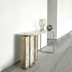 Home Metal Marble Hallway Console, Entrance Table, Hall Entry, Luxury, Modern