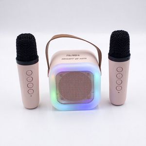 X619-1 도매 K12 미니 휴대용 블루투스 노래방 플레이어 세련된 홈 파티 문 KTV 장난감 RGB LED 조명 무선 스피커 마이크 - Product Image 1