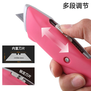 Cuchillo Multiusos con Hoja de Acero Inoxidable de 100 mm, Cuchillas Desprendibles, Mango de Plástico, Longitud de 165 mm, Color Rojo, Cuchilla de Grado Industrial - Product Image 4