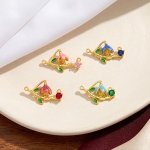 Accessori Fai da Te per Gioielli: Ciondolo a Forma di Fiore <span class=keywords><strong>Campanula</strong></span> dei Dodici Fiori di Nascita, Placcato Oro 18K su Rame, per Collana e Bracciale - Product Image 2