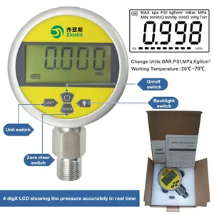 Manomètre numérique haute pression en acier inoxydable 304 -0,1-100 MPa, manomètre de pression <span class=keywords><strong>absolue</strong></span>, jauge de pression d'eau à bas prix - Product Image 3