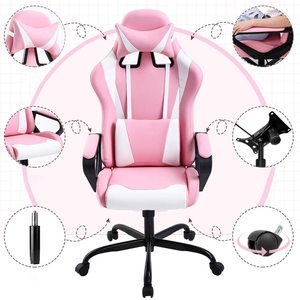 VANBOW Cheap Price Adult <strong>pink</strong> Korea Gaming Office <strong>Chair</strong> with Nylon Fixed Armrest - Product Image 3