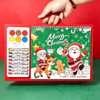 Tragbares Weihnachts-Kunstset Lehrreiches DIY-Graffiti-Malbuch mit Papier Perfektes Geschenk Andere Kunstbedarfsartikel