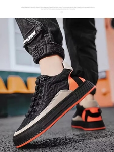 รองเท้าวิ่งผู้ชายรุ่นใหม่ รองเท้าผ้าใบแบบสวม ดีไซน์เฉพาะตัว คุณภาพสูง ระบายอากาศได้ดี ผ้าฝ้ายสีเขียวอมฟ้า แฟชั่นฤดูใบไม้ร่วง - Product Image 6