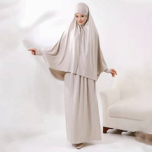 Modesty Wide Sleeves Breathable Casual Style Khimar <strong>Abaya</strong> Set <strong>Unique</strong> Neckline Full Length Khimar <strong>Abaya</strong> 2 Piece - Product Image 2