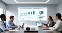 Projecteur laser LCD ELC600 6000 lumens, portable, compatible Internet, avec images ultra-claires et accessoire écran de projection