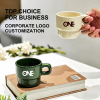 Taza de Cerámica Apilable con Diseño de Perro de Dibujos Animados, Impresión de Patrones y Logotipos Personalizados, Regalo Corporativo / Souvenir, Directo de Fábrica, MOQ Bajo