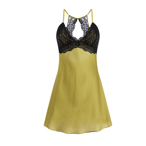 Guiruo – chemise de nuit en dentelle avec soutien-gorge rembourré, vêtements de nuit en satin grande taille pour femmes, ensemble de vêtements de maison 2621 - Product Image 5