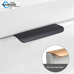 Versteckter Griff aus Aluminiumlegierung, Moderner Minimalistischer Luxus-Schrankgriff, Schubladengriff, Türgriff ohne Bohren, Langer Verdeckter Griff in Schwarz - Product Image 4