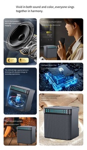 ลำโพงคาราโอเกะบลูทูธแบบพกพา ไมโครโฟนไร้สายคู่ ไฟ RGB รองรับ OEM ODM ขายส่ง - Product Image 6