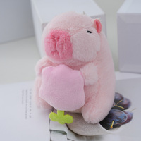 Porte-clés en peluche Capybara mignon Kawaii animaux en peluche rose jouets Capibara poupée sac pendentif peluche porte-clés Capybara Peluches jouets