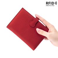 Portefeuille de luxe en cuir de vachette avec logo personnalisé, portefeuille de budget en cuir véritable, porte-passeport A5 en cuir véritable