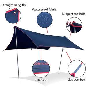 Outdoor Camping Tarp Tent Aluminum Pole Lightweight Waterproof Shelter <b>Canopy</b> Rain Fly for <b>Cars</b> Events Parties Picnic - Product Image 3