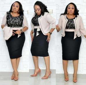 Pakaian Wanita Ukuran Besar Grosir, Busana Wanita Afrika, Set 2 Potong untuk Wanita Gemuk, Busana Harian Serbaguna, Set Rok - Product Image 2