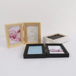 A High-quality Photo Frame Set Box Made Of Printed Clay And Wood Commemorating The Growth Path Of A Newborn Baby