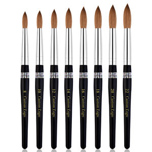 Pinceles de madera con mango negro para <span class=keywords><strong>uñas</strong></span>, Pinceles acrílicos para manicura, Pinceles de diamante, Kolinsky, tamaño <span class=keywords><strong>2022</strong></span>, 8, 10, 12, 14, 16, 18, 100, novedad de 100% - Product Image 2