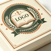 Boîte en carton sur le thème de l'annuaire scolaire rétro, logo personnalisé, carton académique vintage pour souvenir de diplômé, emballage cadeau pour réunion d'anciens étudiants