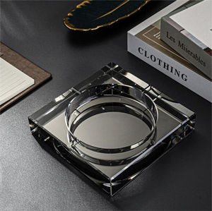Clear Gold <strong>Gray</strong> Silver Coating Square <strong>Crystal</strong> Ashtray for Smoking Cigarettes MH-6169 - Product Image 5