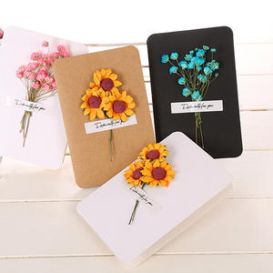 Cartes de remerciement en gros, cartes de vœux florales avec fleurs séchées - Product Image 2