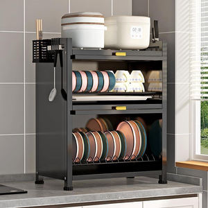 الأكثر مبيعًا من مستويين فوق الحوض رف تخزين مطبخ كبير سهل التركيب - Product Image 2