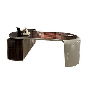 <span class=keywords><strong>Bureau</strong></span> de direction de luxe léger, moderne, en cuir, modulaire, haut de gamme, de conception présidentielle - Product Image 5