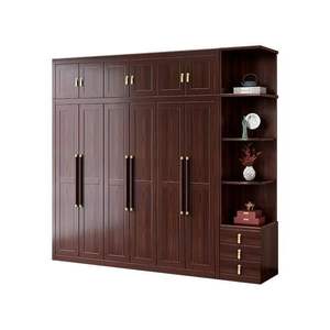 Armario de Madera Maciza Estilo Chino con Cajones, Puertas Dobles, Armario Superior, Almacenamiento Multifuncional para Dormitorio - Product Image 5