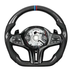 Custom Carbon Fiber Steering Wheel WIth Thumbgrips Fit For Bmw G20 G30 G38 G80 G21 G29 G05 G06 G11 M5 M34I