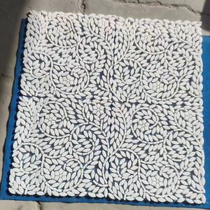 Mosaico <span class=keywords><strong>Piastrelle</strong></span> a Foglia e Fiore dal Design Moderno, Marmo Bianco Thassos Lucido, per Pareti e Pavimenti, Uso Residenziale e Commerciale - Product Image 4