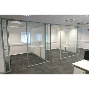 Anpassung Full-View Clear Single Glaswand trennwand Factory Aluminium Demontierbare Panorama-Büro trennwand - Product Image 6